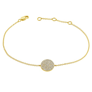14k Gold & Diamond Disc Bracelet