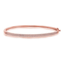 Load image into Gallery viewer, 14k Gold &amp; Diamond 3-Row Bangle