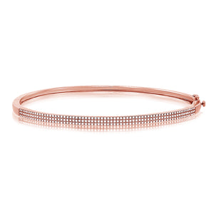 14k Gold & Diamond 3-Row Bangle