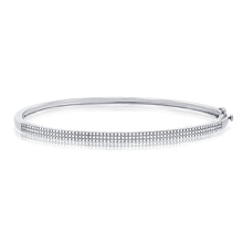 Load image into Gallery viewer, 14k Gold &amp; Diamond 3-Row Bangle