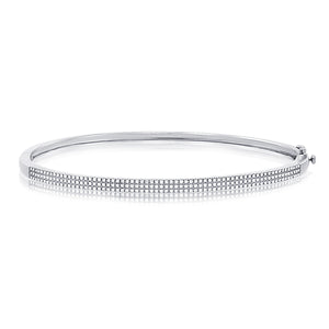 14k Gold & Diamond 3-Row Bangle