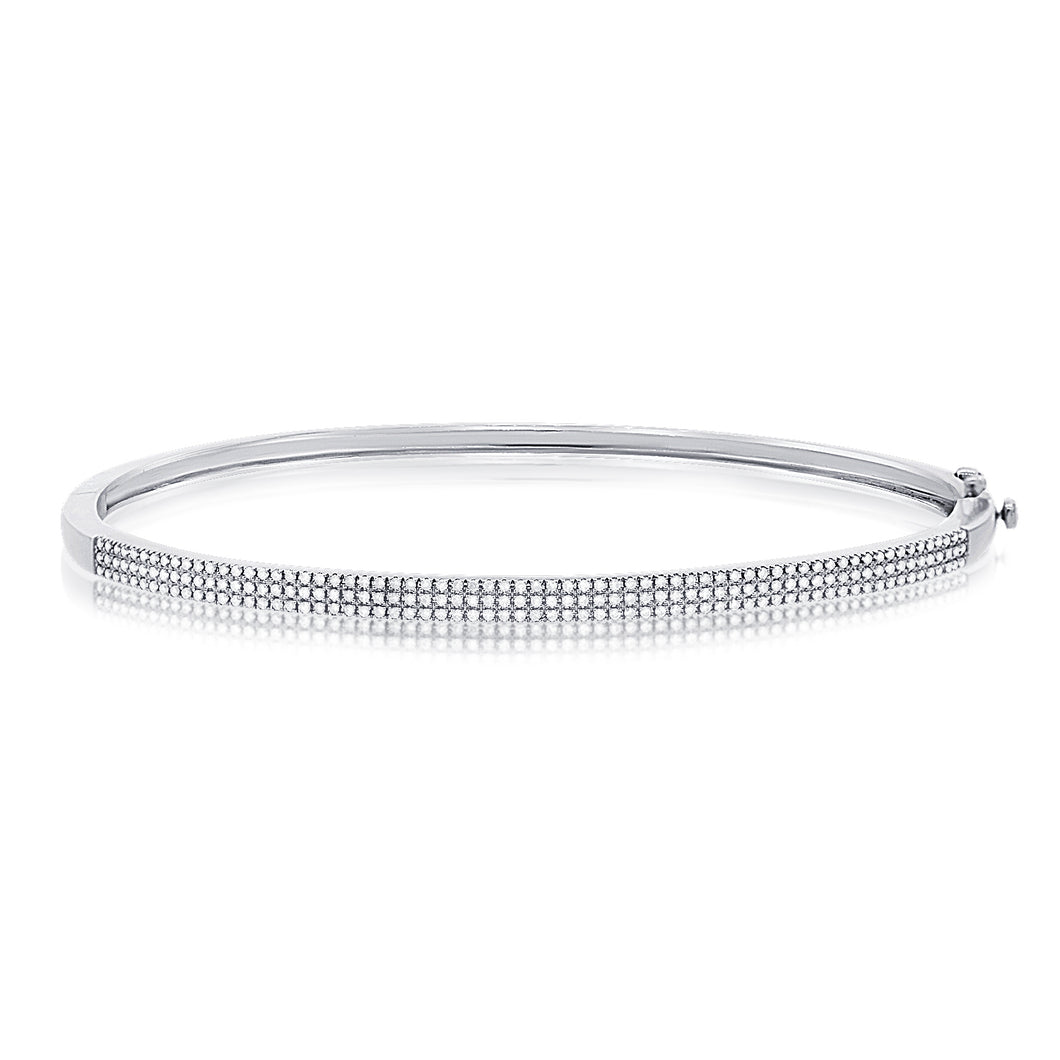 14k Gold & Diamond 3-Row Bangle