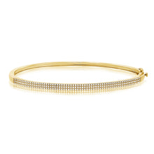 Load image into Gallery viewer, 14k Gold &amp; Diamond 3-Row Bangle