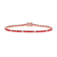 Load image into Gallery viewer, 14k Gold, Ruby &amp; Diamond Tennis Bracelet