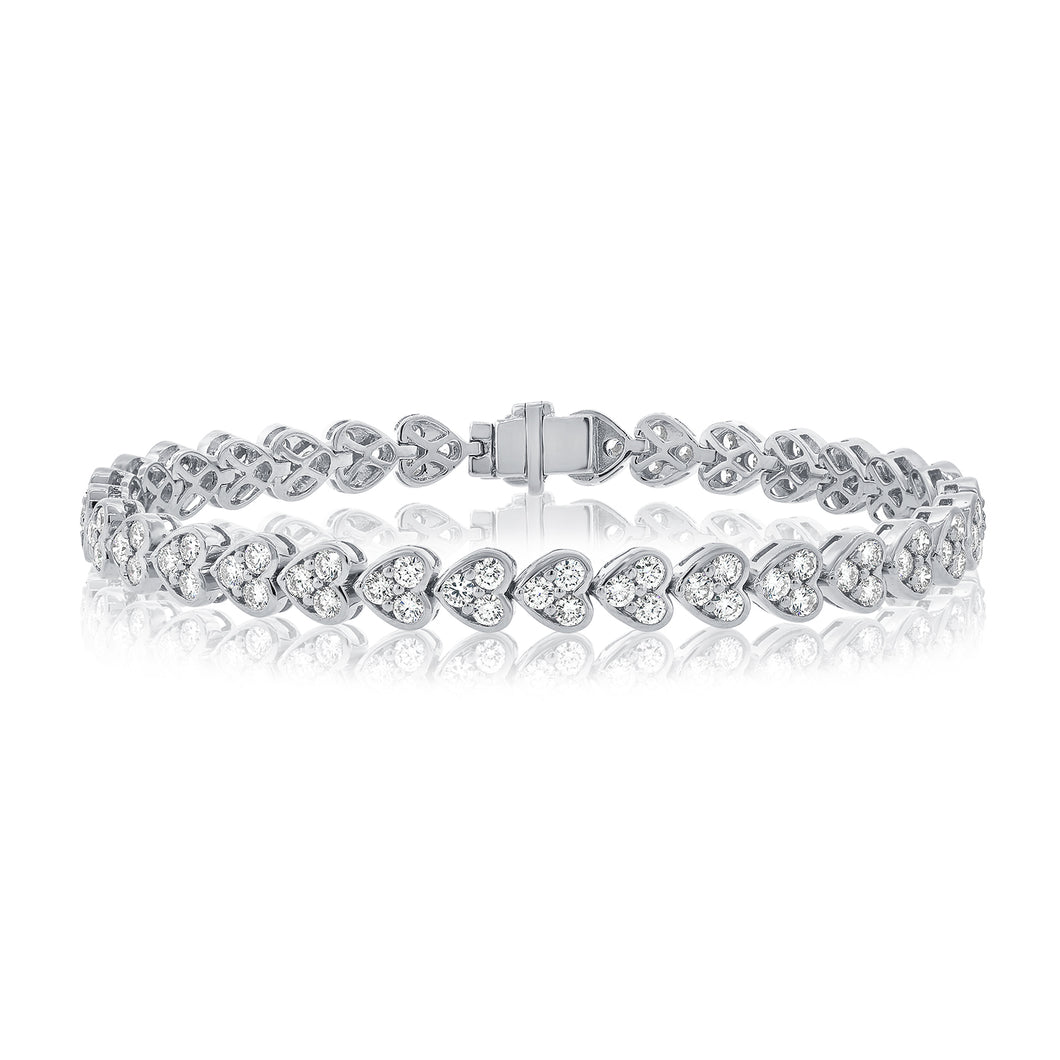 14k Gold & Diamond Heart Bracelet