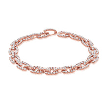 Load image into Gallery viewer, 14K Gold Diamond Link Bracelet