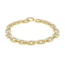 Load image into Gallery viewer, 14K Gold Diamond Link Bracelet