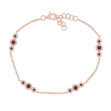 Load image into Gallery viewer, 14k Ruby &amp; Diamond Chain Station Bracelet