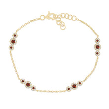 Load image into Gallery viewer, 14k Ruby &amp; Diamond Chain Station Bracelet
