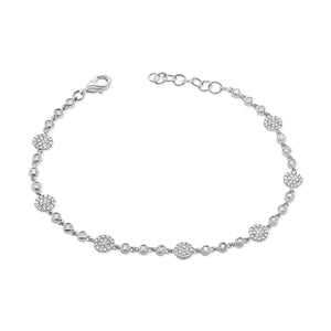 14k Gold & Diamond Station Disc Bracelet