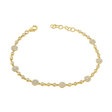 Load image into Gallery viewer, 14k Gold &amp; Diamond Station Disc Bracelet