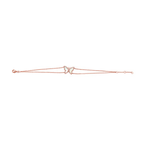 14k Gold Diamond & Pearl Butterfly Bracelet