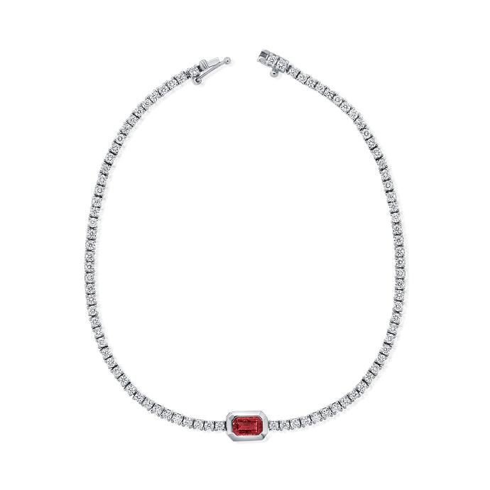 14K Gold Ruby & Diamond Tennis Bracelet