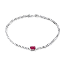 Load image into Gallery viewer, 14K Gold Pink Sapphire &amp; Diamond Tennis Bracelet