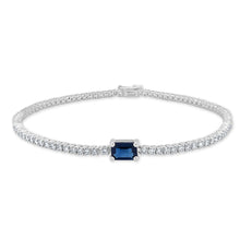 Load image into Gallery viewer, 14k Gold Blue Sapphire &amp; Diamond Tennis Bracelet