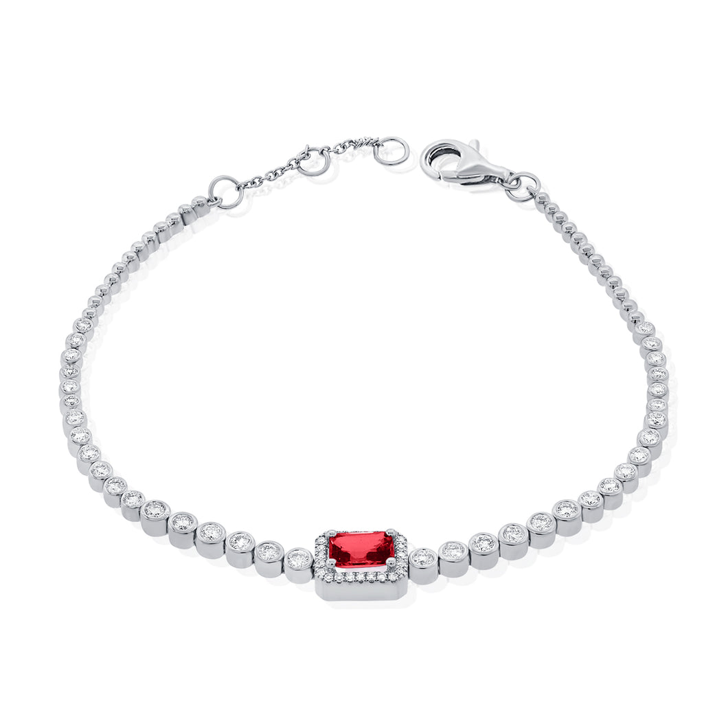 14k Gold Ruby & Diamond Bracelet