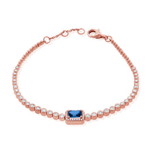 Load image into Gallery viewer, 14k Gold, Blue Sapphire &amp; Diamond Bracelet