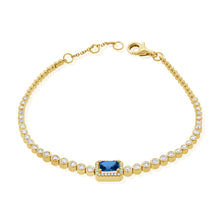 Load image into Gallery viewer, 14k Gold, Blue Sapphire &amp; Diamond Bracelet