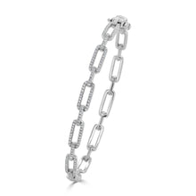 Load image into Gallery viewer, 14k Gold &amp; Diamond Link Bangle Bracelet