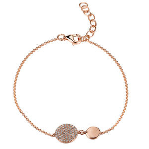 14k Gold & Diamond Disc Bracelet