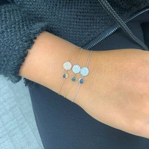 14k Gold & Diamond Disc Bracelet