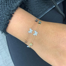 Load image into Gallery viewer, 14k Gold &amp; Diamond Butterfly Bracelet