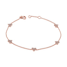 Load image into Gallery viewer, 14k Gold &amp; Diamond Heart Bracelet