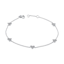 Load image into Gallery viewer, 14k Gold &amp; Diamond Heart Bracelet
