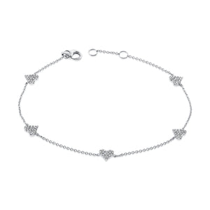 14k Gold & Diamond Heart Bracelet