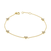 Load image into Gallery viewer, 14k Gold &amp; Diamond Heart Bracelet