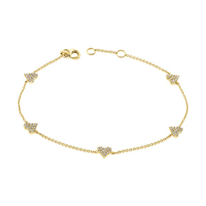 14k Gold & Diamond Heart Bracelet