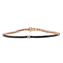 Load image into Gallery viewer, 14k Gold Black Tennis Bracelet