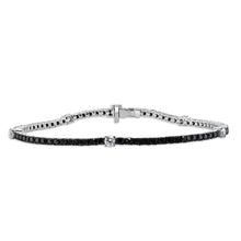 Load image into Gallery viewer, 14K Gold Black Diamond Station Tennis Bracelet