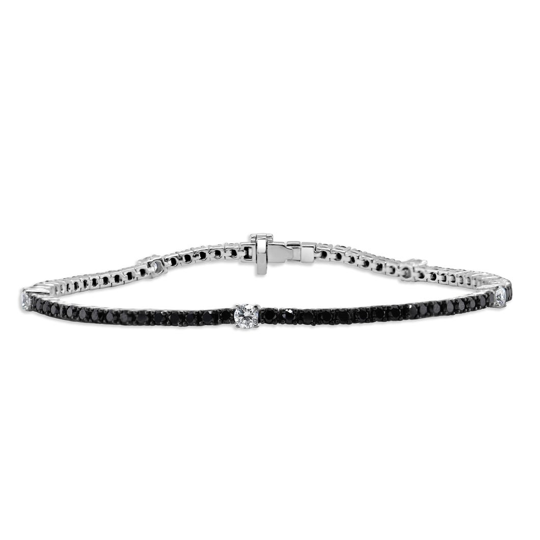 14k Gold Black Tennis Bracelet