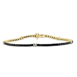 14k Gold Black Tennis Bracelet