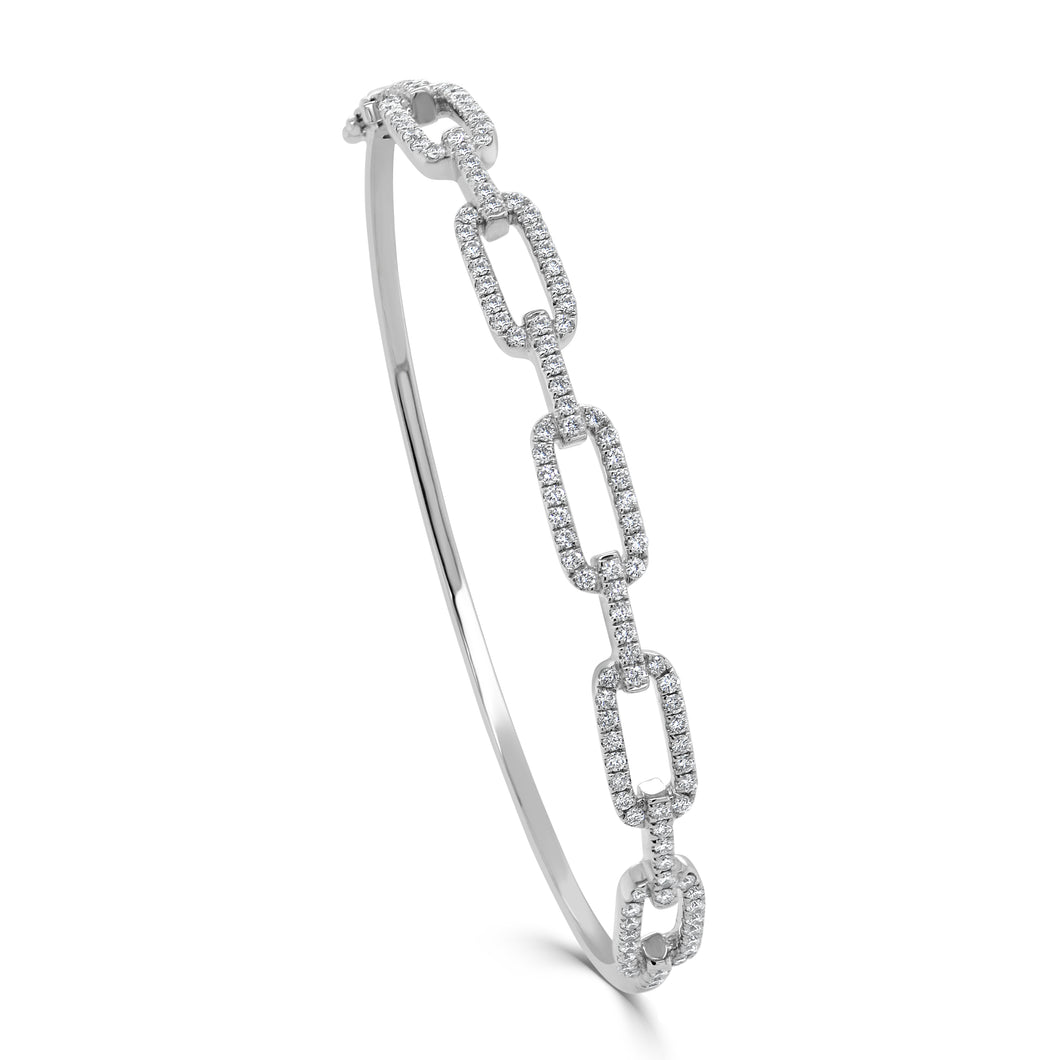 14k Gold & Diamond Link Bangle