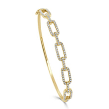 Load image into Gallery viewer, 14k Gold &amp; Diamond Link Bangle