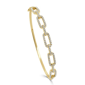 14k Gold & Diamond Link Bangle