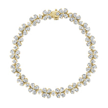 Load image into Gallery viewer, 14K Gold &amp; Pear-Shaped Diamond Flower Bracelet