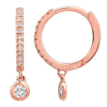 Load image into Gallery viewer, 14k Gold &amp; Diamond Dangle Huggies