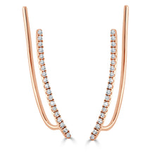 Load image into Gallery viewer, 14k Gold &amp; Diamond Ear Climber Earrings