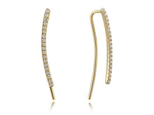 Load image into Gallery viewer, 14k Gold &amp; Diamond Ear Climber Earrings