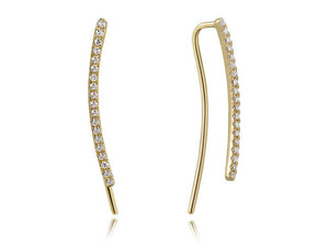 14k Gold & Diamond Ear Climber Earrings