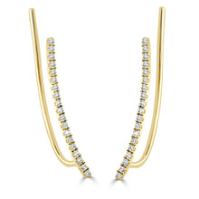 Load image into Gallery viewer, 14k Gold &amp; Diamond Ear Climber Earrings