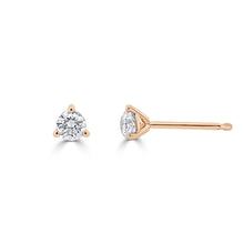 Load image into Gallery viewer, 14k Gold &amp; Diamond Round Stud Earrings