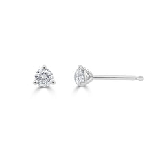 Load image into Gallery viewer, 14k Gold &amp; Diamond Round Stud Earrings