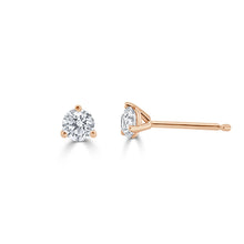 Load image into Gallery viewer, 14k Gold &amp; Diamond Round Stud Earrings