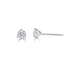 Load image into Gallery viewer, 14k Gold &amp; Diamond Round Stud Earrings