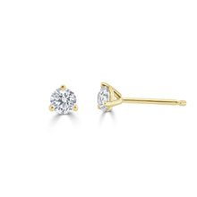Load image into Gallery viewer, 14k Gold &amp; Diamond Round Stud Earrings