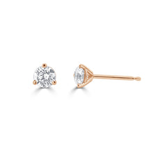 Load image into Gallery viewer, 14k Gold &amp; Diamond Round Stud Earrings